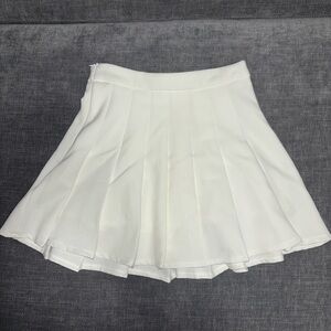 White Pleated Skirt